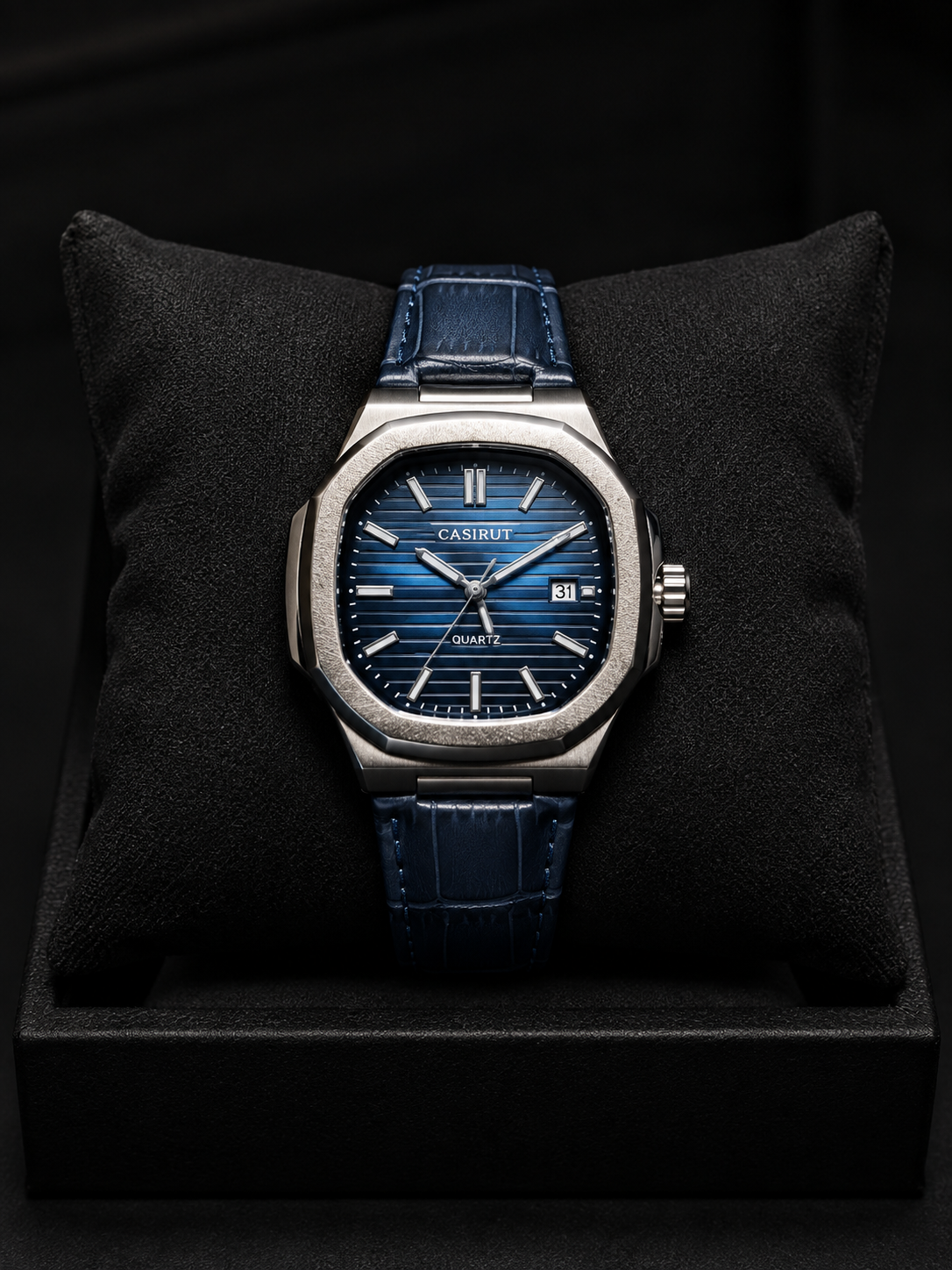 Casirut Blue Leather Strap Watch