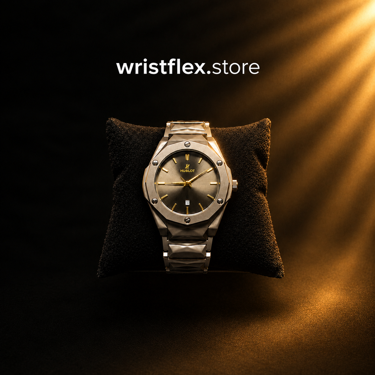 Hublot-Style Two-Tone Gunmetal Watch