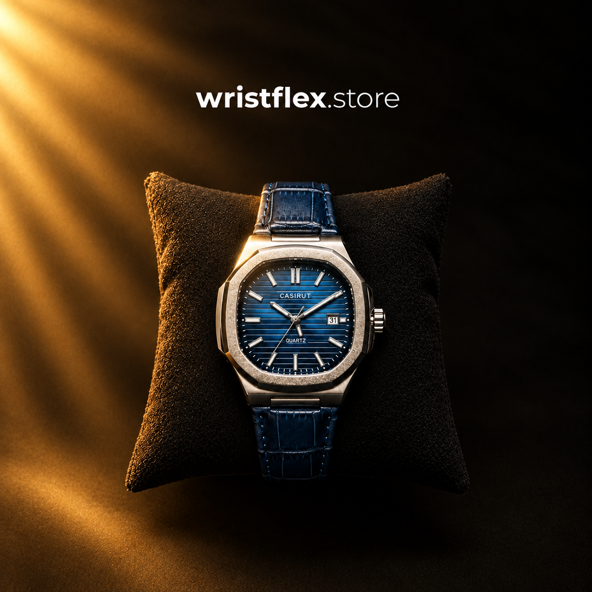 Casirut Blue Leather Strap Watch