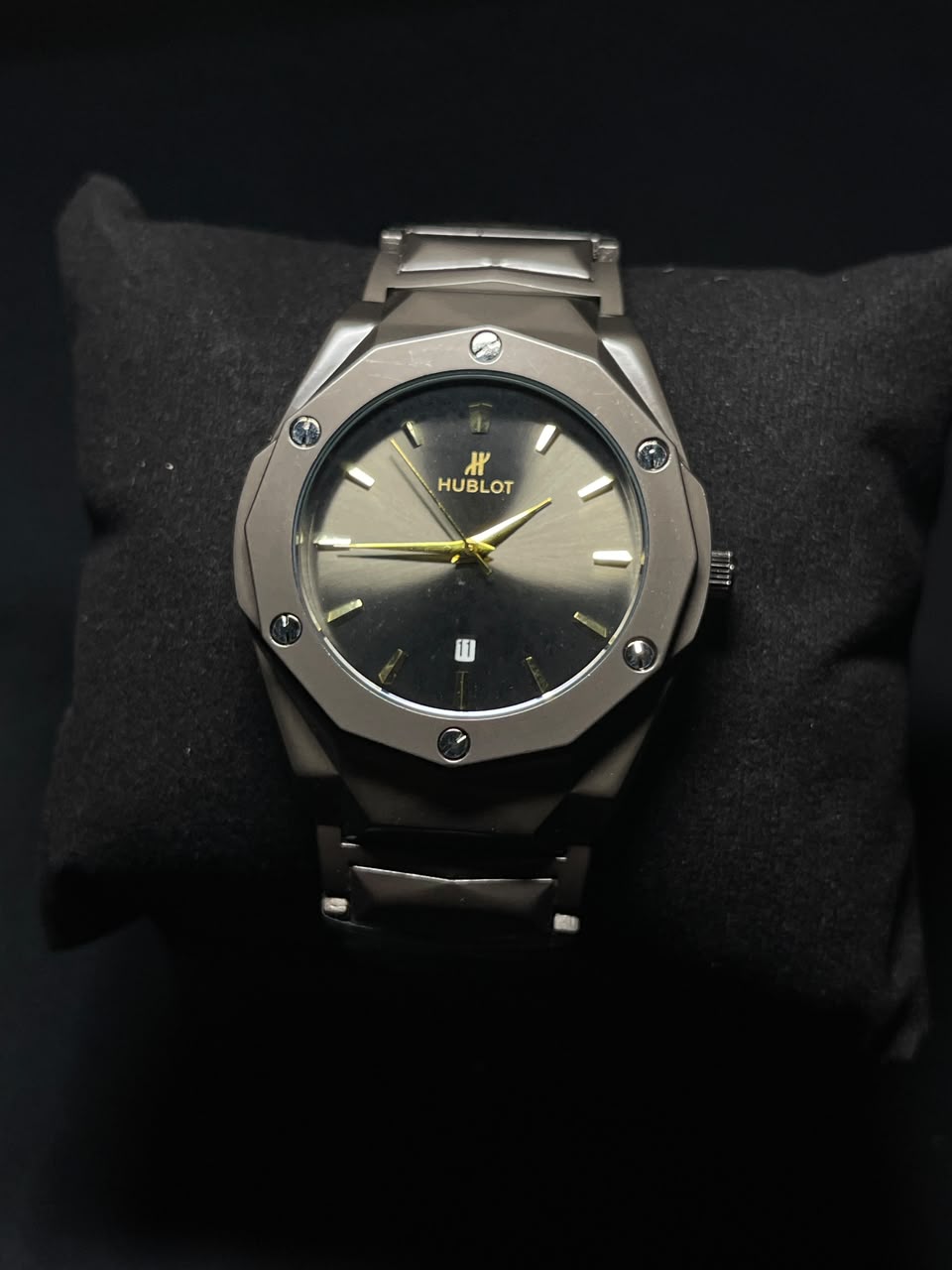 Hublot-Style Two-Tone Gunmetal Watch