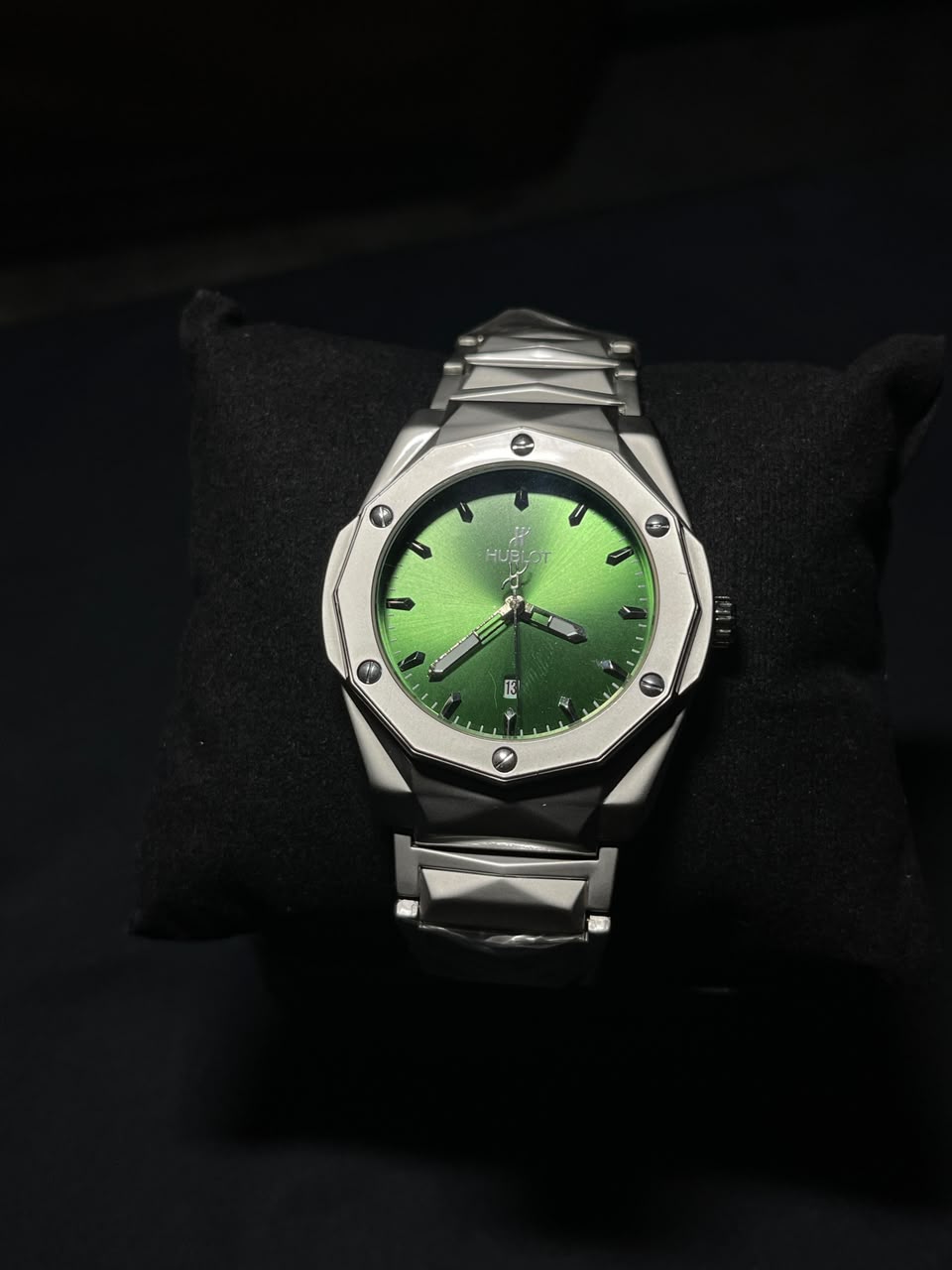Hublot-Style Green Sunray Dial Watch