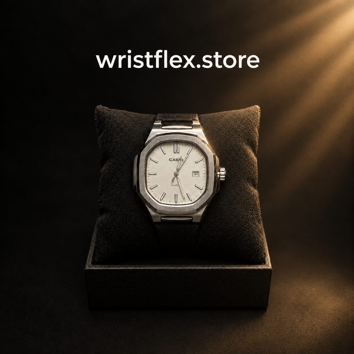 Casirut- Black Leather Strap Watch